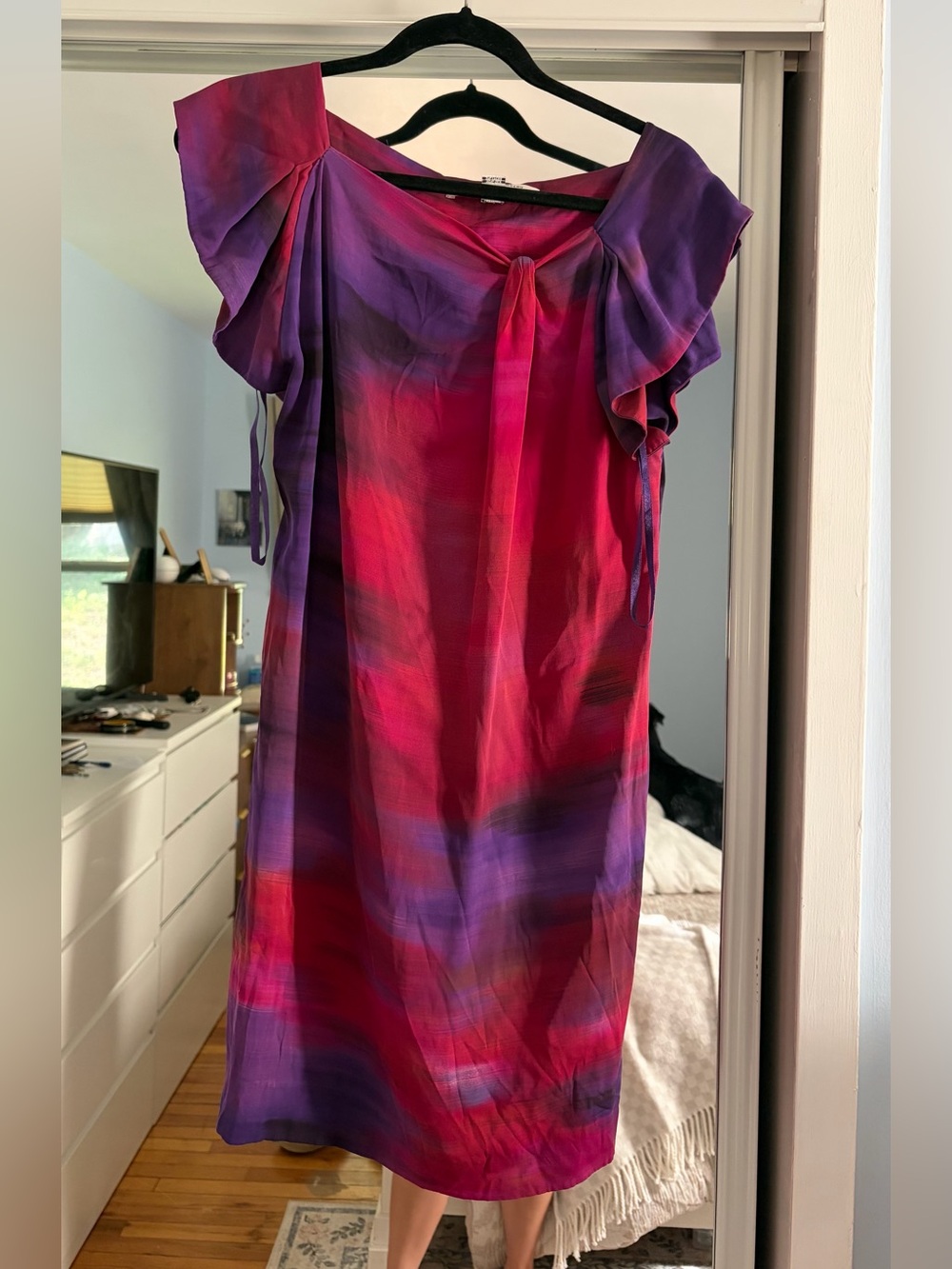 Diane Von Furstenberg Pink & Purple Ruffled Tie-Front Tunic